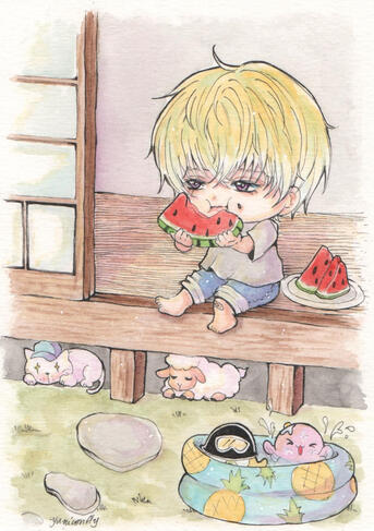 Chibi cenário detalhado